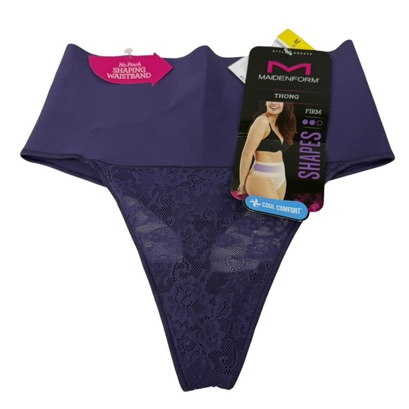 Maidenform Firm Control Shapewear Tame Your Tummy Lace Thong Size Medium 2 pair - Picture 4 of 8